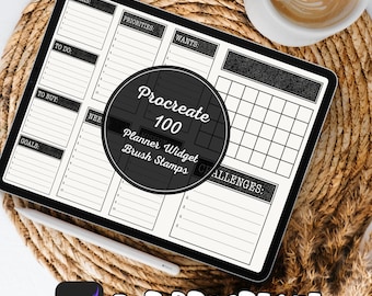 100 Planner Widget Brush Stamps | Procreate Planner Widget Brush Stamps | Planner Widget Procreate Stamps | Procreate Planner Widget Stamps
