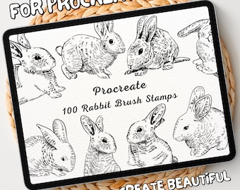 100 Rabbit Brush Stamps | Procreate Rabbit Brush Stamps | Rabbit Procreate Stamps | Procreate Rabbit Stamps | Procreate Rabbit