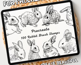 100 Rabbit Brush Stamps | Procreate Rabbit Brush Stamps | Rabbit Procreate Stamps | Procreate Rabbit Stamps | Procreate Rabbit