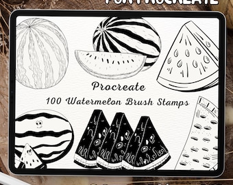 100 Watermelon Brush Stamps | Procreate Watermelon Brush Stamps | Watermelon Procreate Stamps | Procreate Watermelon Stamps | Procreate