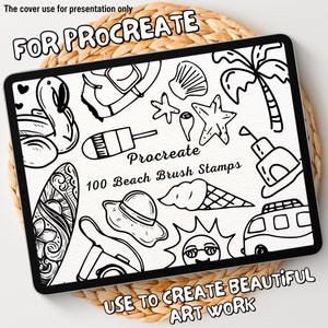 100 Beach Brush Stamps | Procreate Beach Brush Stamps | Beach Procreate Stamps | Procreate Beach Stamps | Procreate Beach | Procreate Stamps