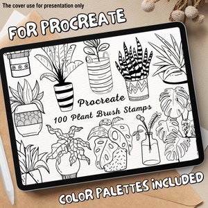 100 Plant Brush Stamps | Procreate Plant Brush Stamps | Plant Procreate Stamps | Procreate Plant Stamps | Procreate Plant | Procreate Stamps