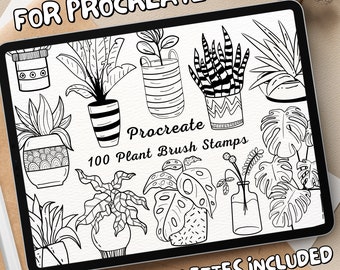 100 Plant Brush Stamps | Procreate Plant Brush Stamps | Plant Procreate Stamps | Procreate Plant Stamps | Procreate Plant | Procreate Stamps