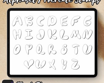 Alphabet Brush Stamps | Procreate Alphabet Brush Stamps | Alphabet Procreate Stamps | Procreate Alphabet Stamps | Procreate Alphabet