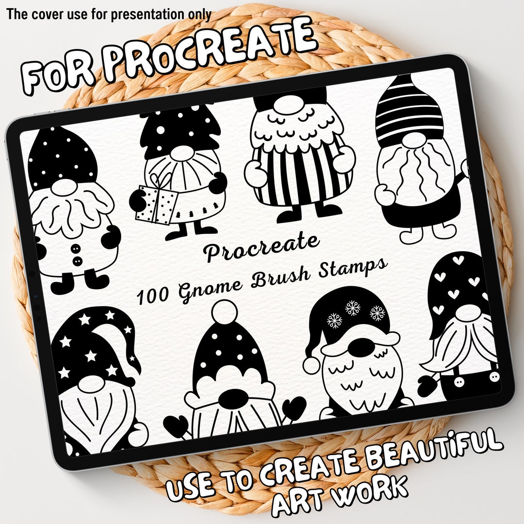 100 Gnome Brush Stamps | Procreate Gnome Brush Stamps | Gnome Procreate ...