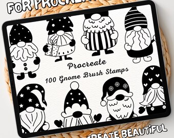 100 Gnome Brush Stamps | Procreate Gnome Brush Stamps | Gnome Procreate Stamps | Procreate Gnome Stamps | Procreate Gnome | Procreate Stamps