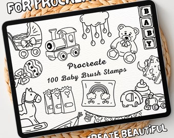 100 Baby Brush Stamps | Procreate Baby Brush Stamps | Baby Procreate Stamps | Procreate Baby Stamps | Procreate Baby | Procreate Stamps
