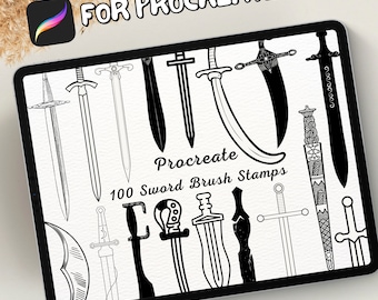 100 Sword Brush Stamps | Procreate Sword Brush Stamps | Sword Procreate Stamps | Procreate Sword Stamps | Procreate Sword | Procreate Stamps