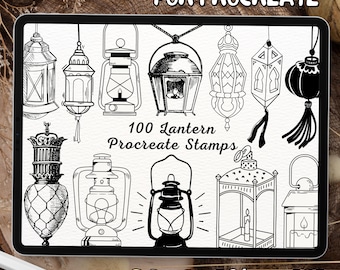100 Lantern Brush Stamps | Procreate Lantern Brush Stamps | Lantern Procreate Stamps | Procreate Lantern Stamps | Procreate Lantern