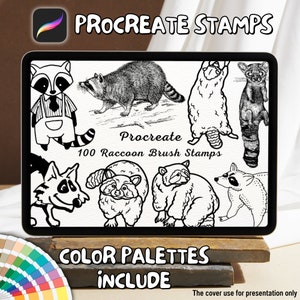 100 Raccoon Brush Stamps | Procreate Raccoon Brush Stamps | Raccoon Procreate Stamps | Procreate Raccoon Stamps | Procreate Raccoon