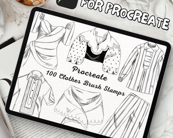 100 Clothes Brush Stamps | Procreate Clothes Brush Stamps | Clothes Procreate Stamps | Procreate Clothes Stamps | Procreate Clothes