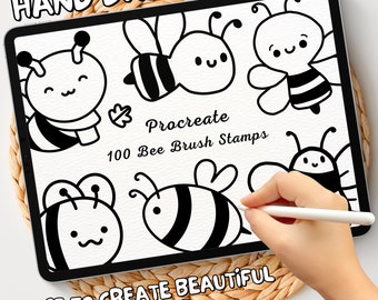100 Bee Brush Stamps | Procreate Bee Brush Stamps | Bee Procreate Stamps | Procreate Bee Stamps | Procreate Bee | Procreate Stamps