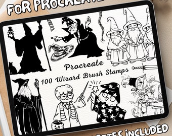 100 Wizard Brush Stamps | Procreate Wizard Brush Stamps | Wizard Procreate Stamps | Procreate Wizard Stamps | Procreate Wizard