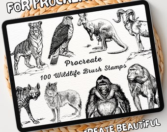 100 Wildlife Brush Stamps | Procreate Wildlife Brush Stamps | Wildlife Procreate Stamps | Procreate Wildlife Stamps | Procreate Wildlife