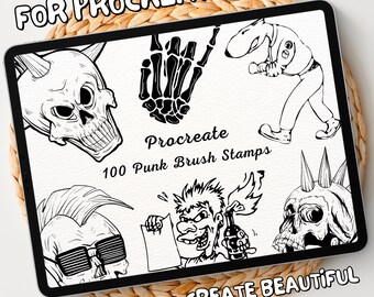 100 Punk Brush Stamps | Procreate Punk Brush Stamps | Punk Procreate Stamps | Procreate Punk Stamps | Procreate Punk | Procreate Stamps