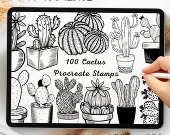 100 Cactus Brush Stamps | Procreate Cactus Brush Stamps | Cactus Procreate Stamps | Procreate Cactus Stamps | Procreate Cactus | Procreate