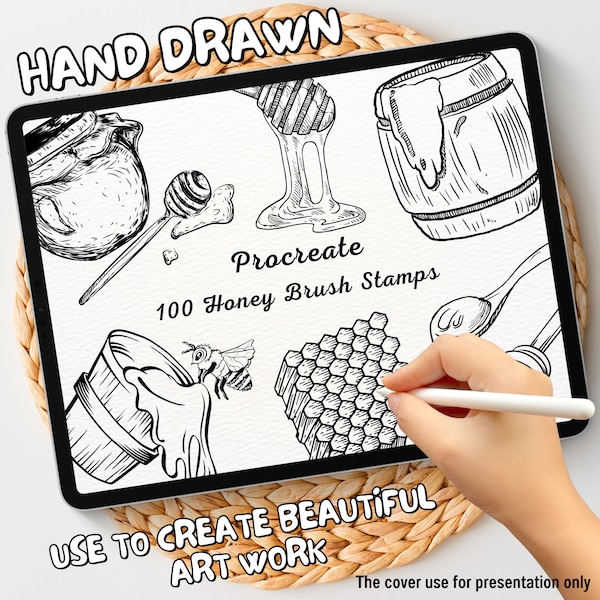 100 Honey Brush Stamps | Procreate Honey Brush Stamps | Honey Procreate Stamps | Procreate Honey Stamps | Procreate Honey | Procreate Stamps