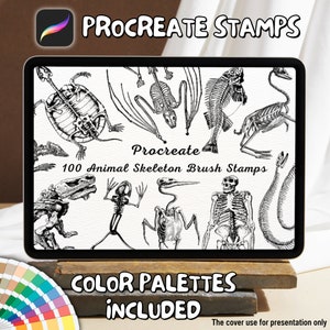100 Animal Skeleton Brush Stamps | Procreate Animal Skeleton Brush Stamps | Animal Skeleton Procreate Stamps | Procreate Animal Skeleton