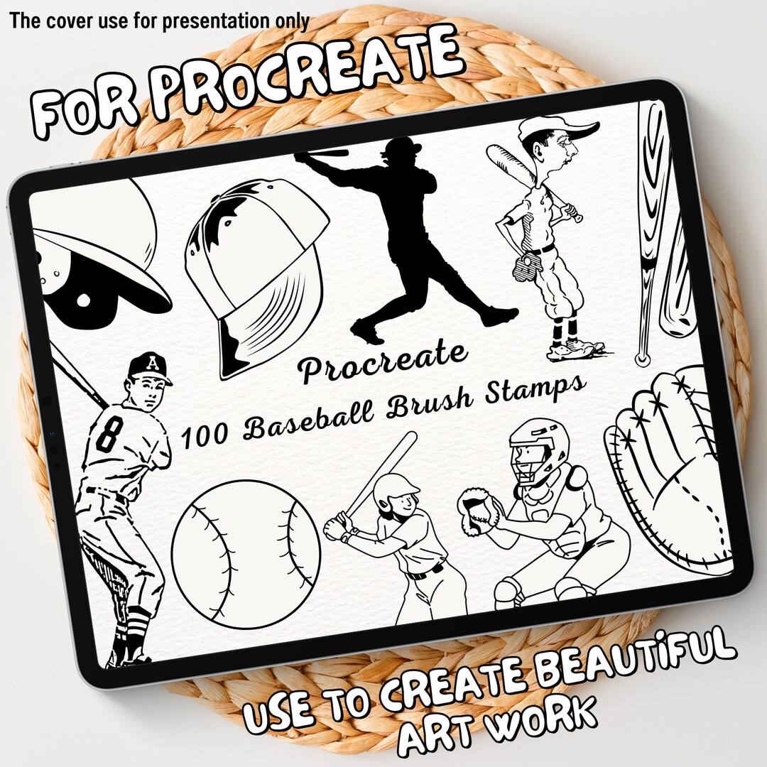 100 Baseball Brush Stamps Procreate Baseball Brush Stamps Baseball