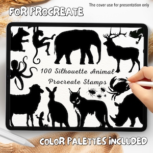 100 Silhouette Animal Brush Stamps | Procreate Silhouette Animal Brush Stamps | Silhouette Animal Procreate Stamps | Procreate Animal