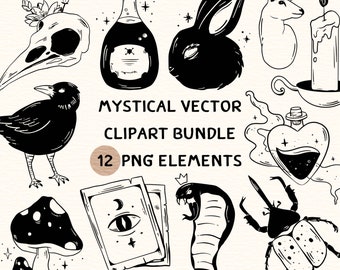 Mystical Vector Clipart Bundle | Mystical Vector Clipart | Mystical Clipart | Mystical Png Clipart | Mystical Png | Mystical Png Format