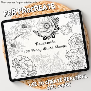 100 個の牡丹ブラシ スタンプ | Procreate 牡丹ブラシ スタンプ | 牡丹 Procreate スタンプ | Procreate 牡丹 スタンプ | Procreate 牡丹 | Procreate スタンプ