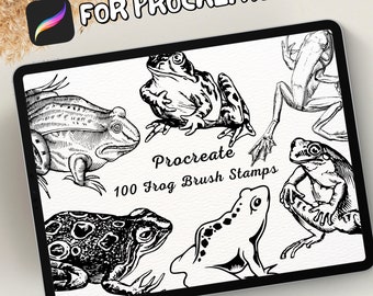 100 Frog Brush Stamps | Procreate Frog Brush Stamps | Frog Procreate Stamps | Procreate Frog Stamps | Procreate Frog | Procreate Stamps