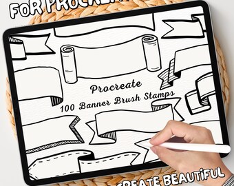 100 Banner Brush Stamps | Procreate Banner Brush Stamps | Banner Procreate Stamps | Procreate Banner Stamps | Procreate Banner