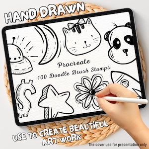 100 Doodle Brush Stamps | Procreate Doodle Brush Stamps | Doodle Procreate Stempel | Procreate Doodle Stempel | Gekritzel zeugen