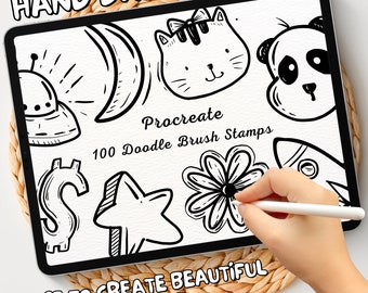 100 Doodle Brush Stamps | Procreate Doodle Brush Stamps | Doodle Procreate Stamps | Procreate Doodle Stamps | Procreate Doodle