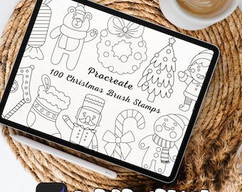100 Christmas Brush Stamps | Procreate Christmas Brush Stamps | Christmas Procreate Stamps | Procreate Christmas Stamps | Procreate Stamps