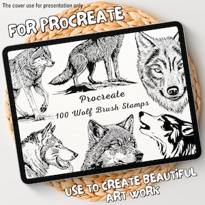 100 Wolf Brush Stamps | Procreate Wolf Brush Stamps | Wolf Procreate Stamps | Procreate Wolf Stamps | Procreate Wolf | Procreate Stamps