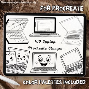 Laptopstämplar för Procreate, penslar för digital teknikenhet, illustrationsverktyg för moderna arbetsytor