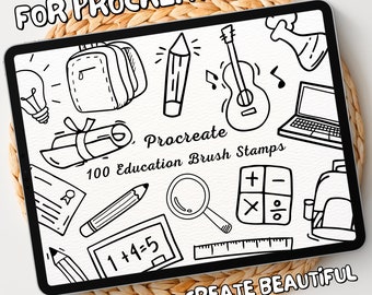 100 Education Brush Stamps | Procreate Education Brush Stamps | Education Procreate Stamps | Procreate Education Stamps | Procreate Stamps