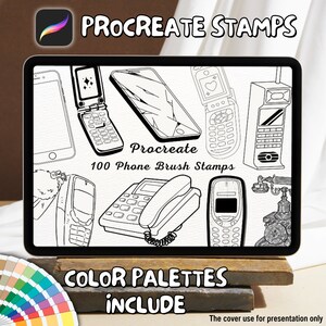 100 Phone Brush Stamps | Procreate Phone Brush Stamps | Phone Procreate Stamps | Procreate Phone Stamps | Procreate Phone | Procreate Stamps