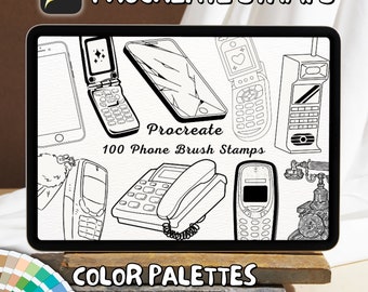 100 Phone Brush Stamps | Procreate Phone Brush Stamps | Phone Procreate Stamps | Procreate Phone Stamps | Procreate Phone | Procreate Stamps