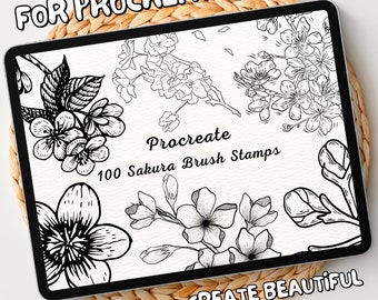 100 Sakura Brush Stamps | Procreate Sakura Brush Stamps | Sakura Procreate Stamps | Procreate Sakura Stamps | Procreate Sakura
