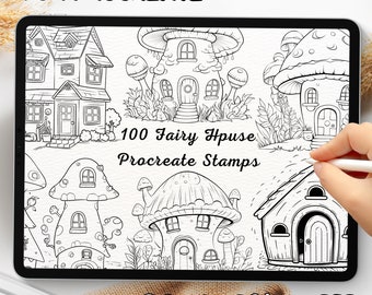 100 Fairy House Brush Stamps | Procreate Fairy House Brush Stamps | Fairy House Procreate Stamps | Procreate Fairy House Stamps | Procreate