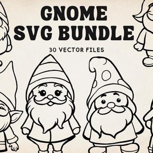 Gnome Svg Bundle, Gnome Svg Cut Files, Gnome Vector Files, Silhouette Gnome Svg, Gnome Outline Svg, Gnome Line Art Svg, Gnome Tattoo Svg
