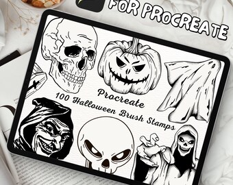 100 Halloween Brush Stamps | Procreate Halloween Brush Stamps | Halloween Procreate Stamps | Procreate Halloween Stamps | Procreate Stamps