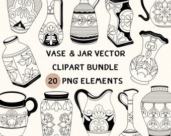 Vase and Jar Vector Clipart Bundle | Vase and Jar Vector Clipart | Vase and Jar Clipart | Vase and Jar Png Clipart | Vase and Jar Png