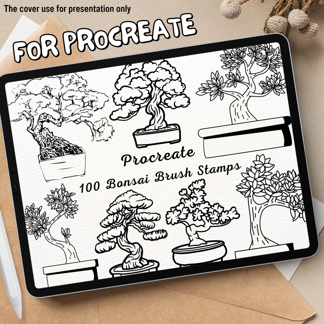 100 Bonsai Brush Stamps Procreate Bonsai Brush Stamps Bonsai Procreate