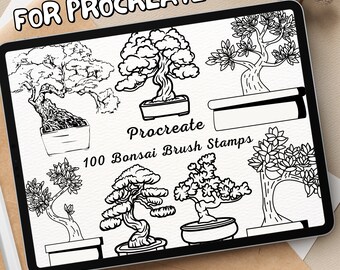 100 Bonsai Brush Stamps | Procreate Bonsai Brush Stamps | Bonsai Procreate Stamps | Procreate Bonsai Stamps | Procreate Bonsai