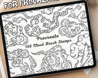 100 Cloud Brush Stamps | Procreate Cloud Brush Stamps | Cloud Procreate Stamps | Procreate Cloud Stamps | Procreate Cloud | Procreate Stamps