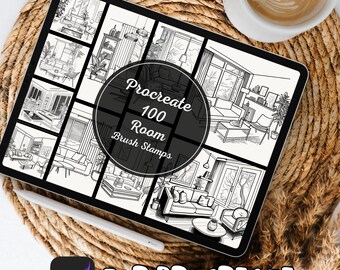100 Room Brush Stamps | Procreate Room Brush Stamps | Room Procreate Stamps | Procreate Room Stamps | Procreate Room | Procreate Stamps