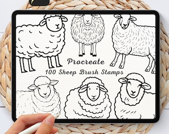 100 Sheep Brush Stamps | Procreate Sheep Brush Stamps | Sheep Procreate Stamps | Procreate Sheep Stamps | Procreate Sheep | Procreate Stamps