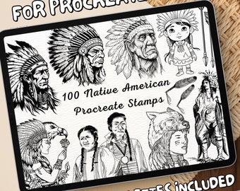 100 Native American Brush Stamps | Procreate Native American Brush Stamps | Native American Procreate Stamps | Procreate Native American