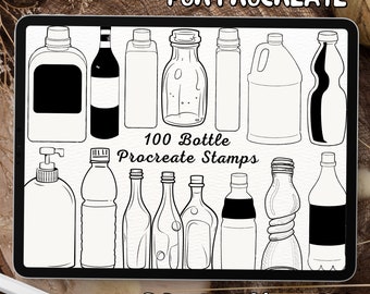 100 Bottle Brush Stamps | Procreate Bottle Brush Stamps | Bottle Procreate Stamps | Procreate Bottle Stamps | Procreate Bottle | Procreate