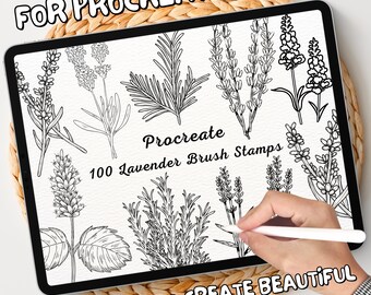100 Lavender Brush Stamps | Procreate Lavender Brush Stamps | Lavender Procreate Stamps | Procreate Lavender Stamps | Procreate Lavender