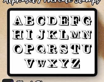 Alphabet Brush Stamps | Procreate Alphabet Brush Stamps | Alphabet Procreate Stamps | Procreate Alphabet Stamps | Procreate Alphabet